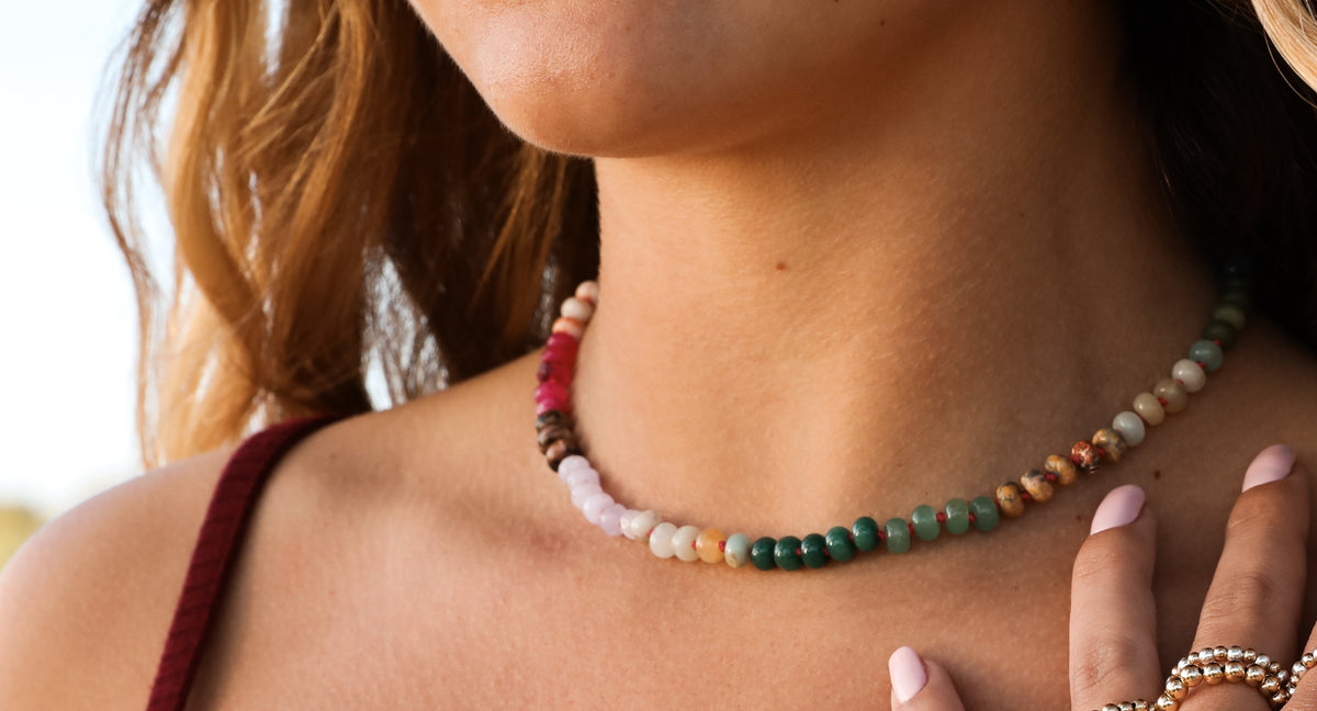 Gold Rush Natural Gemstone Necklace with 14k Gold-Filled Toggle