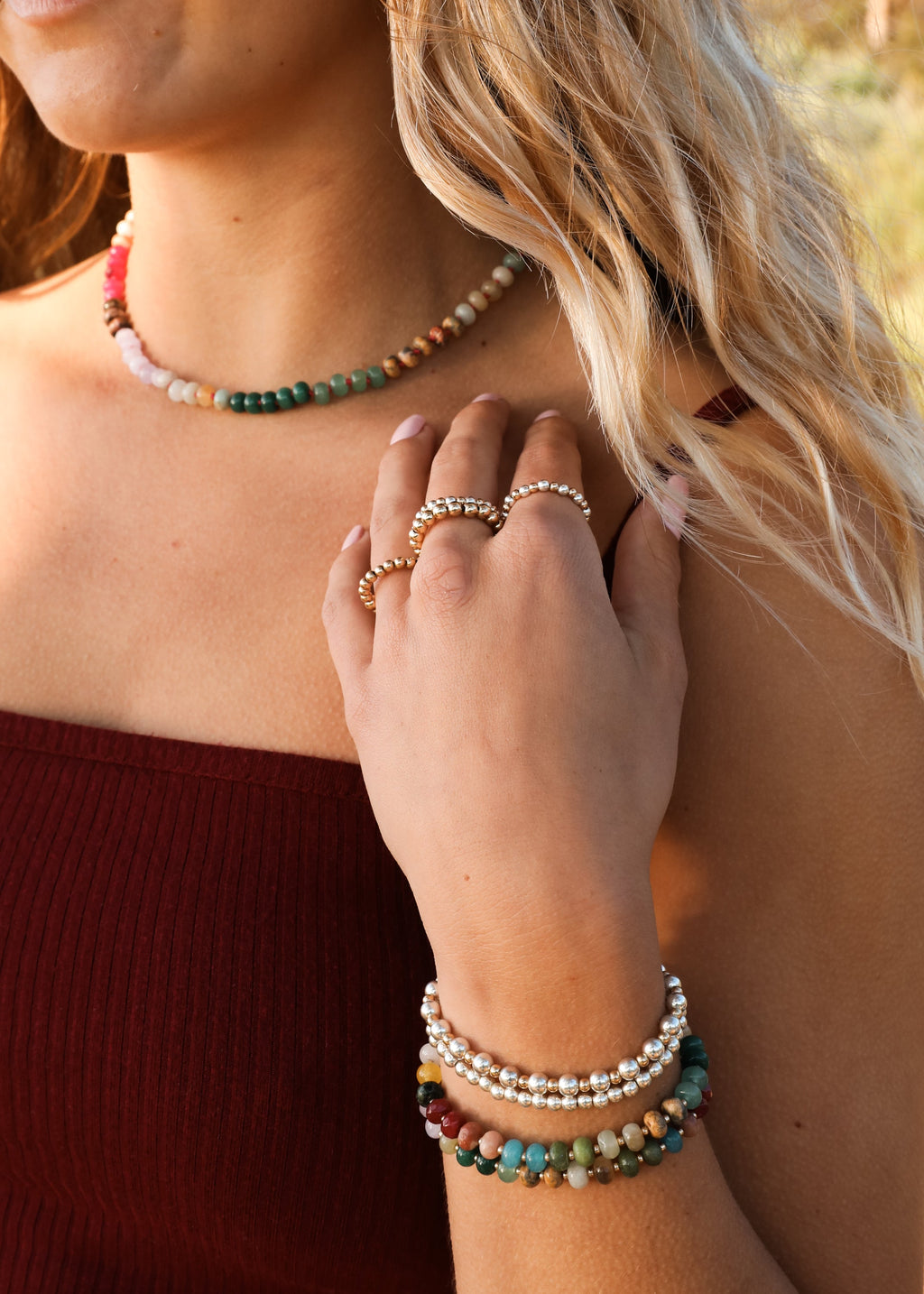 Gold Rush Natural Gemstone Necklace with 14k Gold-Filled Toggle