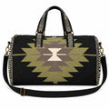 Black, Olive, Gray & Cream Western Duffel Travel Bag