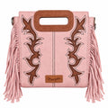 Wrangler Top Handle Boot Scroll Fringe Tote Crossbody bag