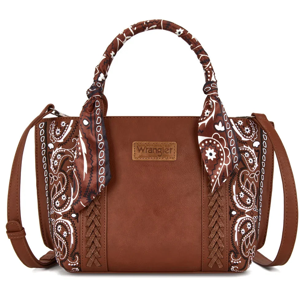 Wrangler Braided Paisley Bandana Wide Tote Bag