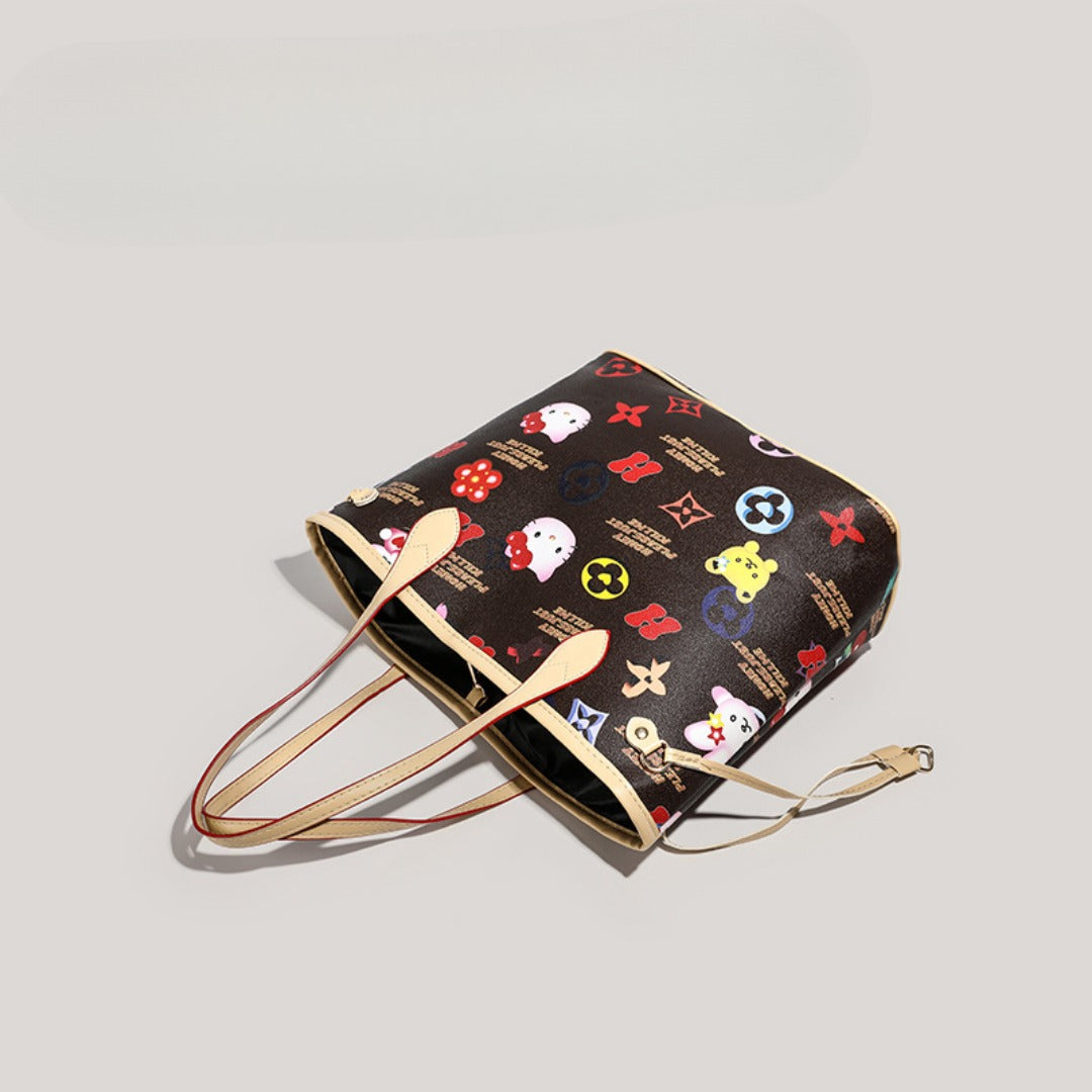 Cartoon Print Large-Capacity Tote Bag