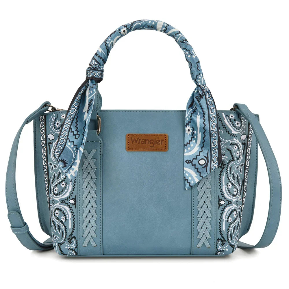 Wrangler Braided Paisley Bandana Wide Tote Bag