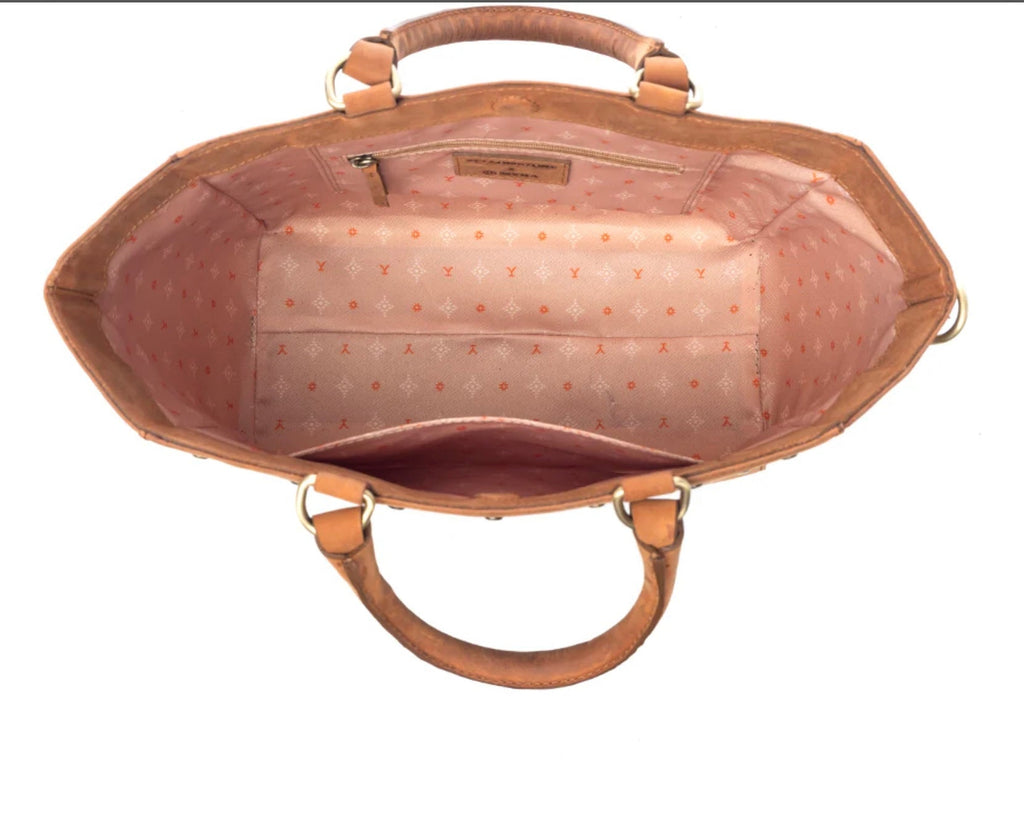 Myra Yellowstone Valley Soul Studded Leather Tote