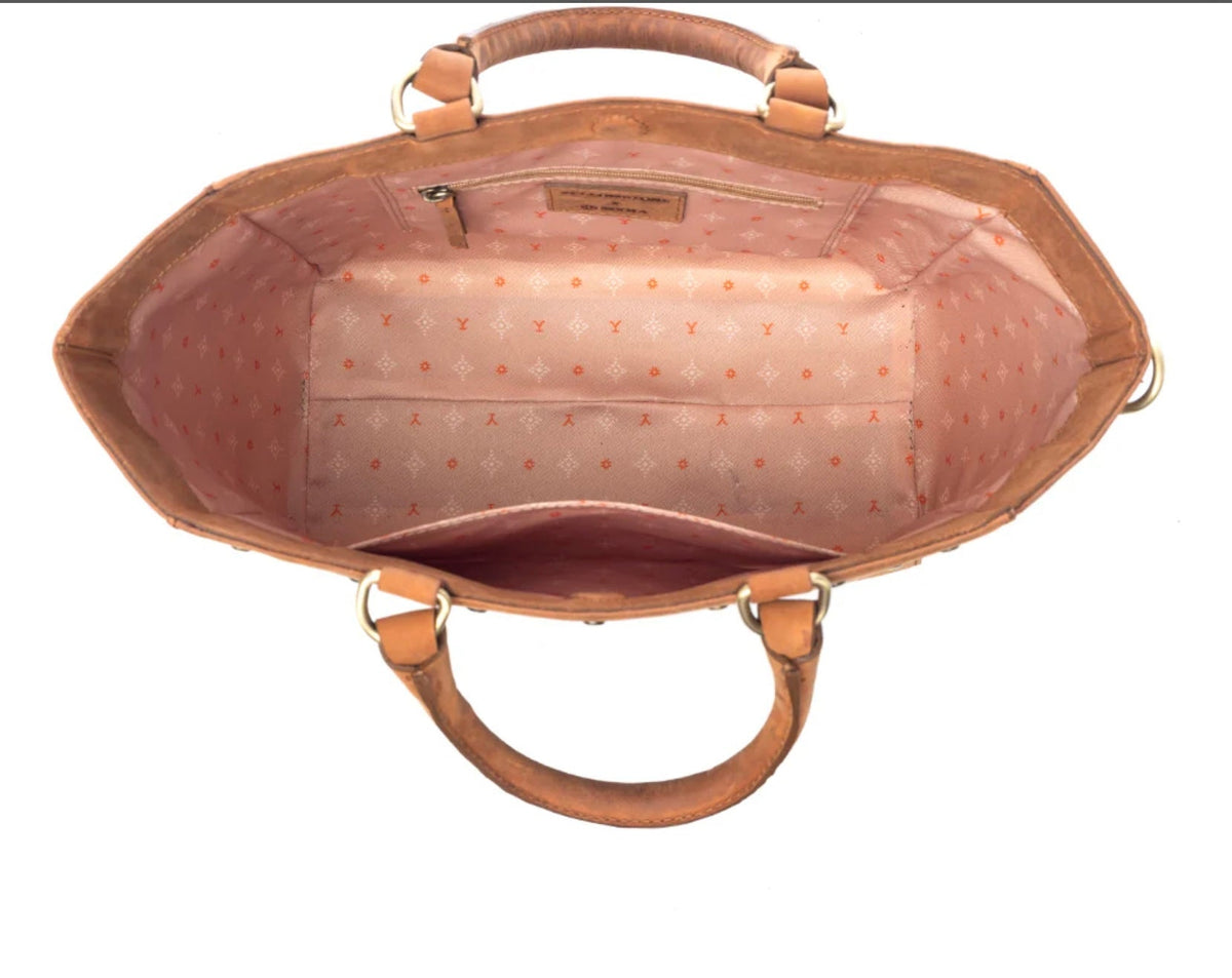Myra Yellowstone Valley Soul Studded Leather Tote