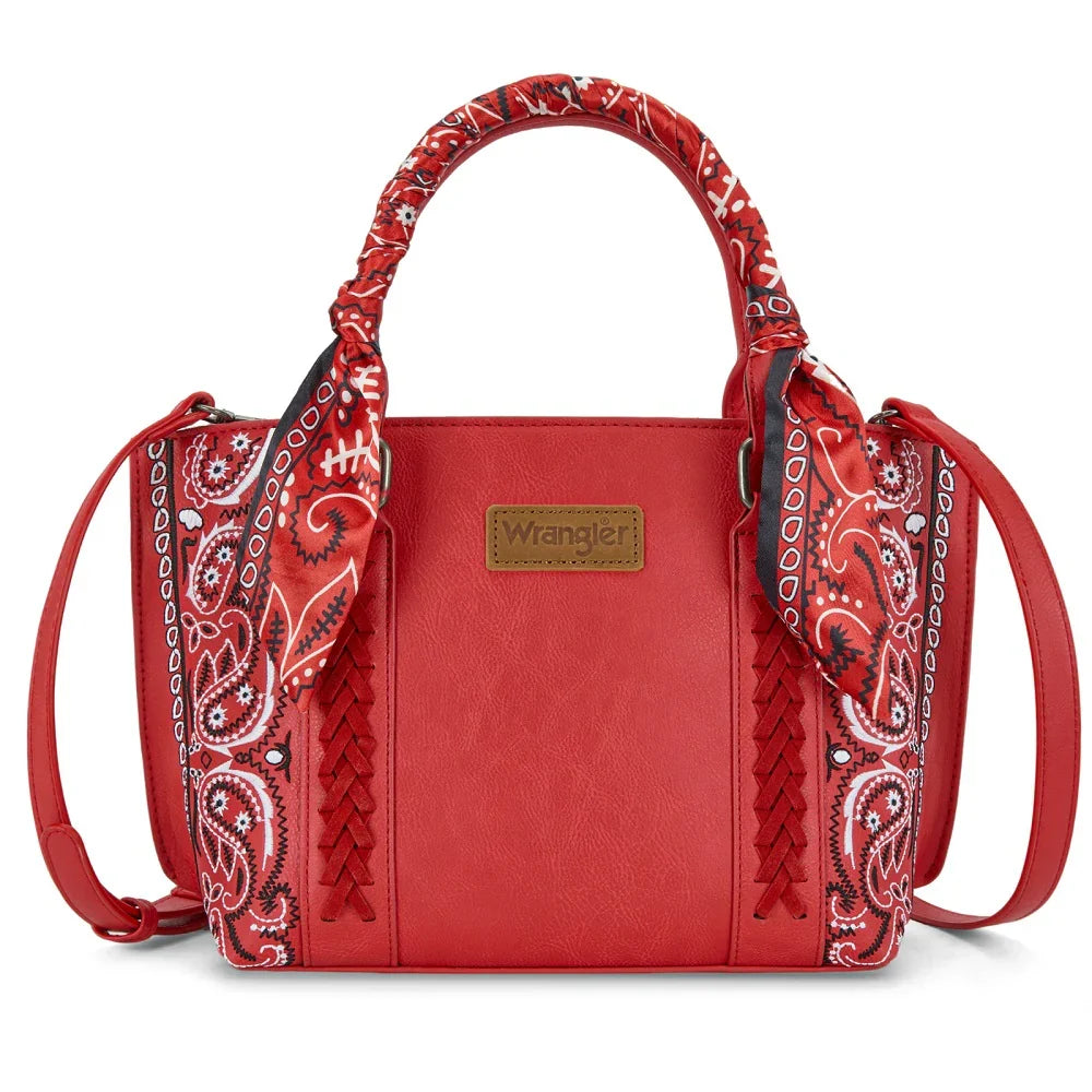 Wrangler Braided Paisley Bandana Wide Tote Bag