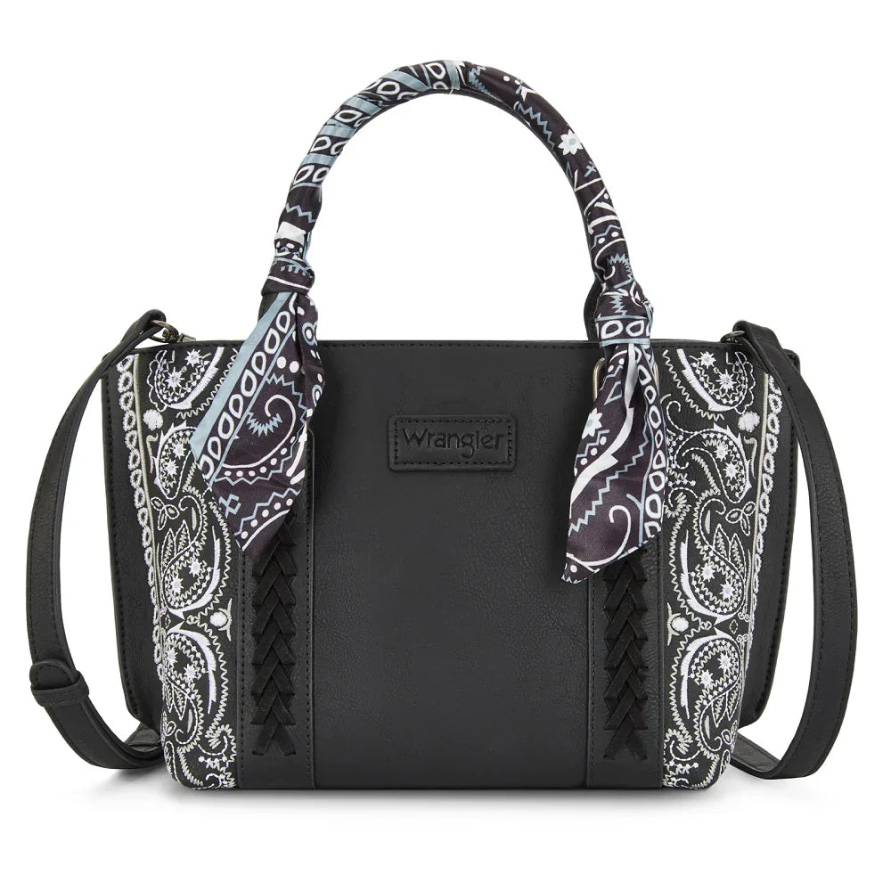 Wrangler Braided Paisley Bandana Wide Tote Bag