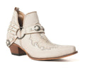Myra Western Ember White Leather Embroidered Booties