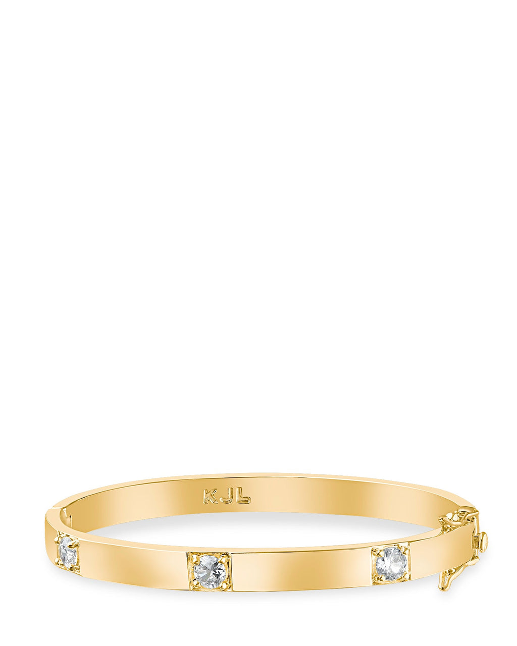 Round CZ Station Hinged Bangle Kenneth J Lane