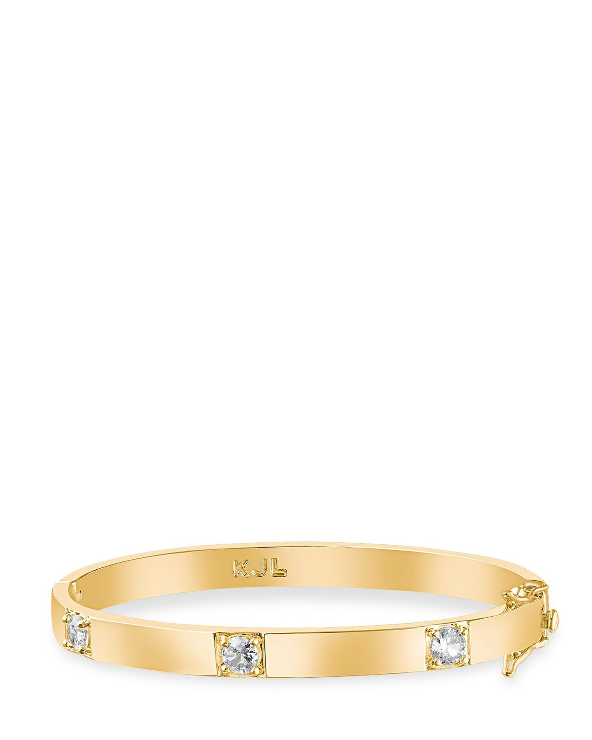 Round CZ Station Hinged Bangle Kenneth J Lane