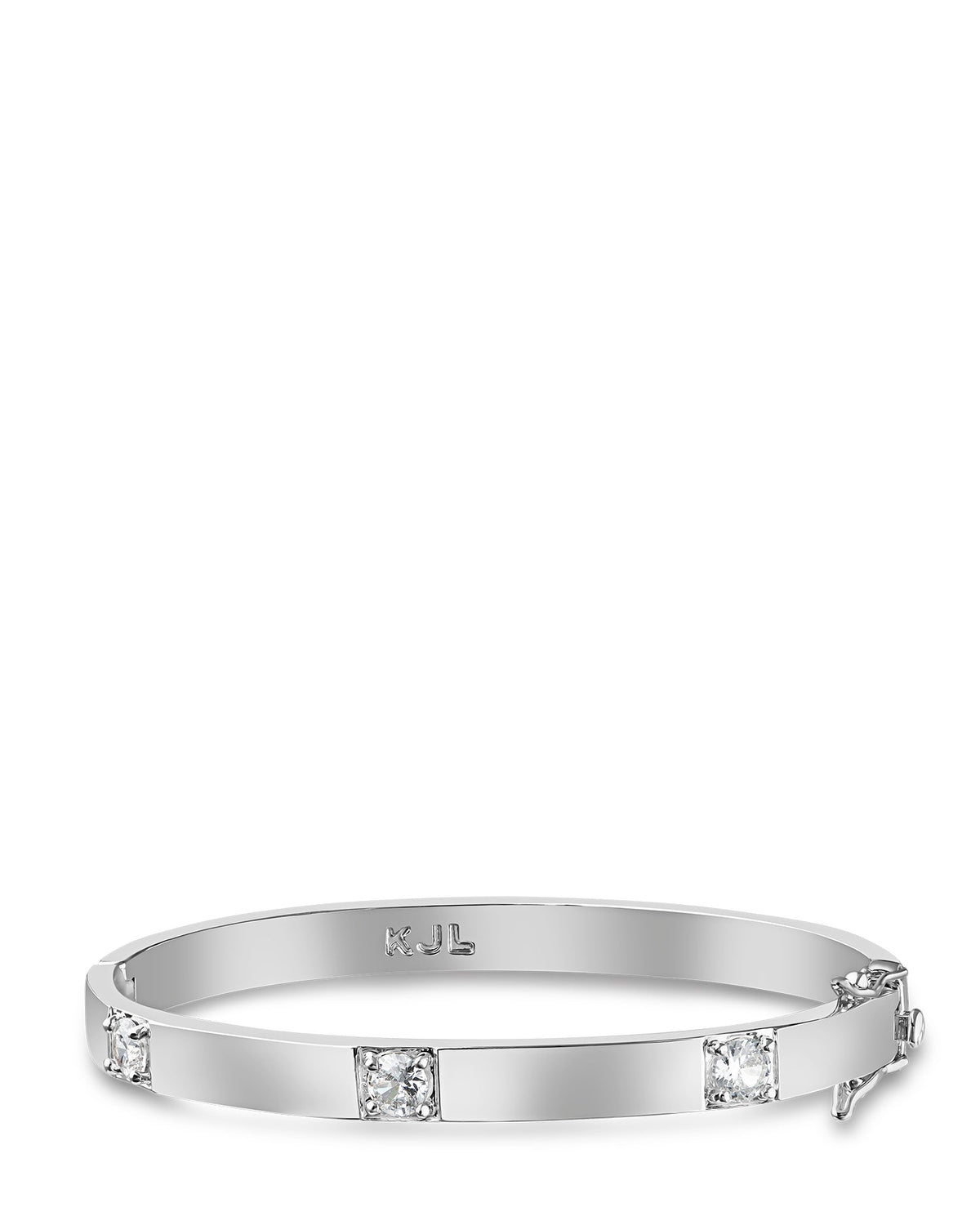 Round CZ Station Hinged Bangle Kenneth J Lane