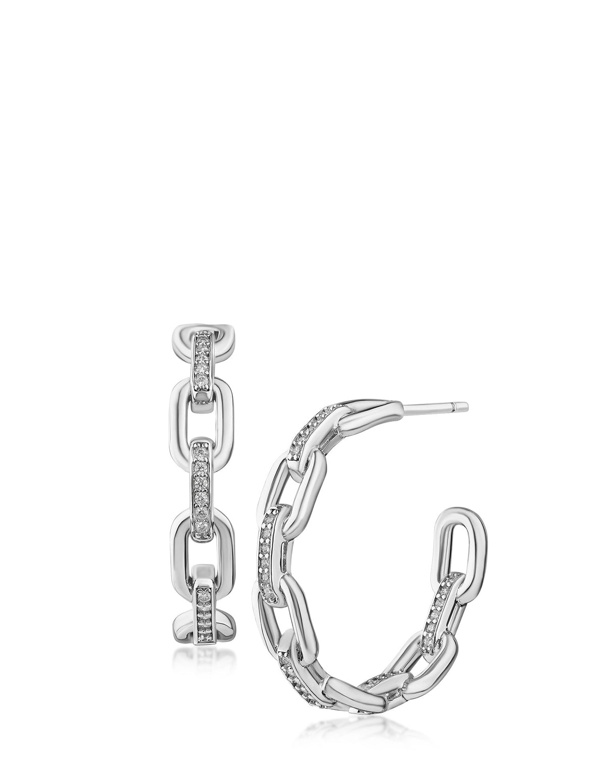 Pavé Chain-Link Hoop Earrings Kenneth Lane