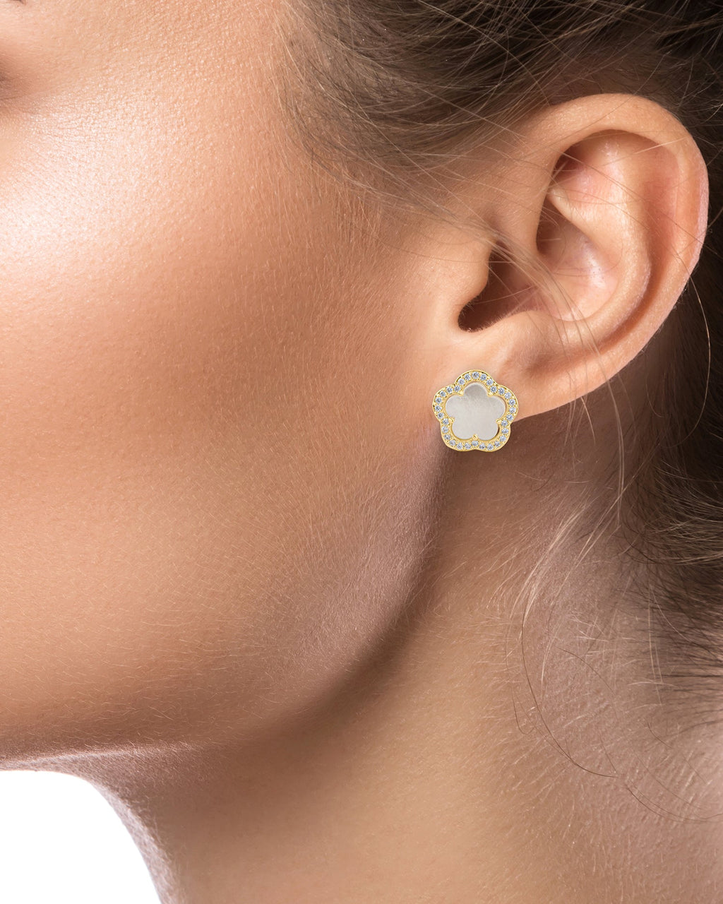 Pavé CZ Clover Stud Earrings Kenneth J Lane