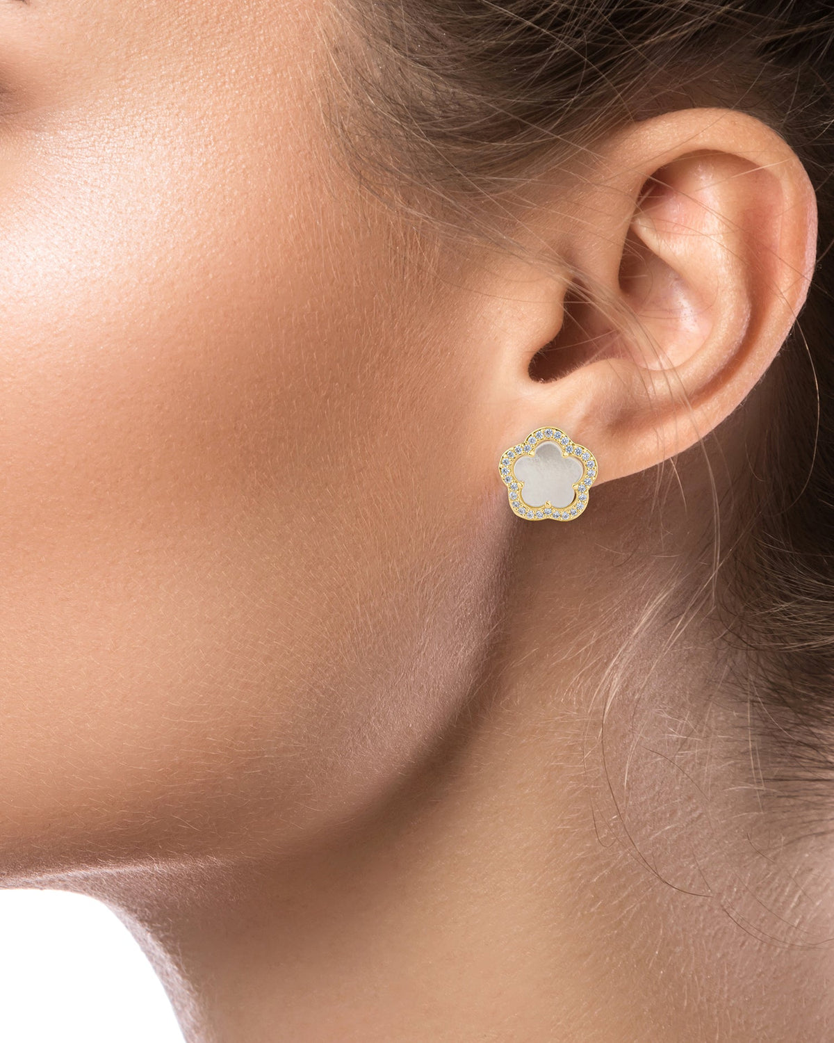 Pavé CZ Clover Stud Earrings Kenneth J Lane