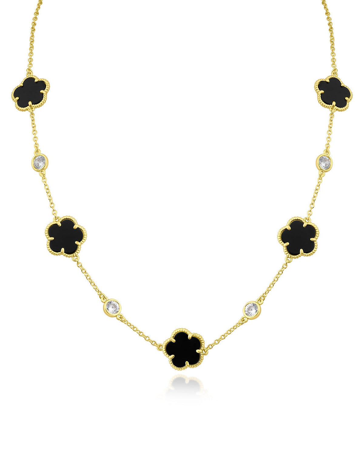Clover & Round CZ Station Necklace Kenneth J Lane