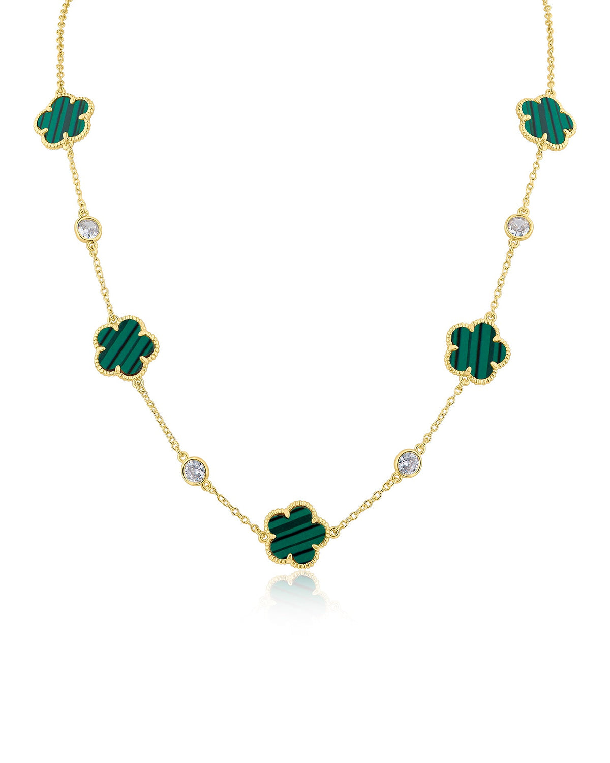 Clover & Round CZ Station Necklace Kenneth J Lane