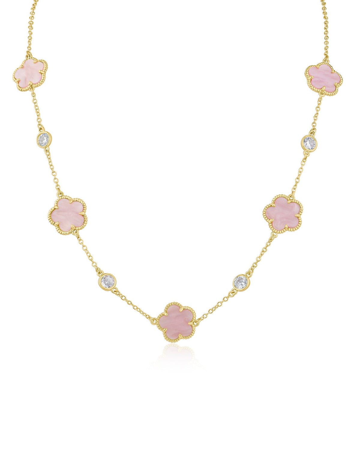Clover & Round CZ Station Necklace Kenneth J Lane