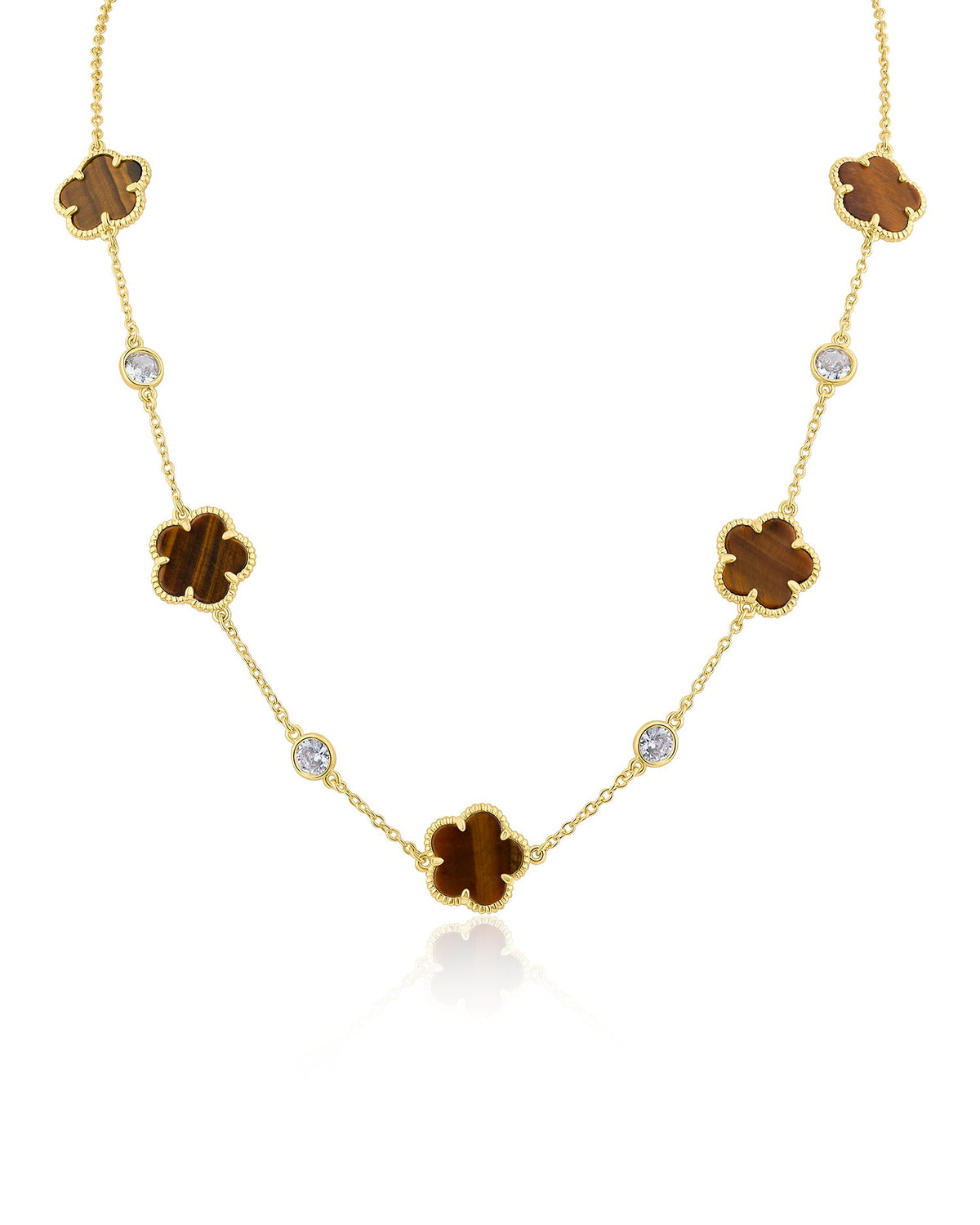 Clover & Round CZ Station Necklace Kenneth J Lane