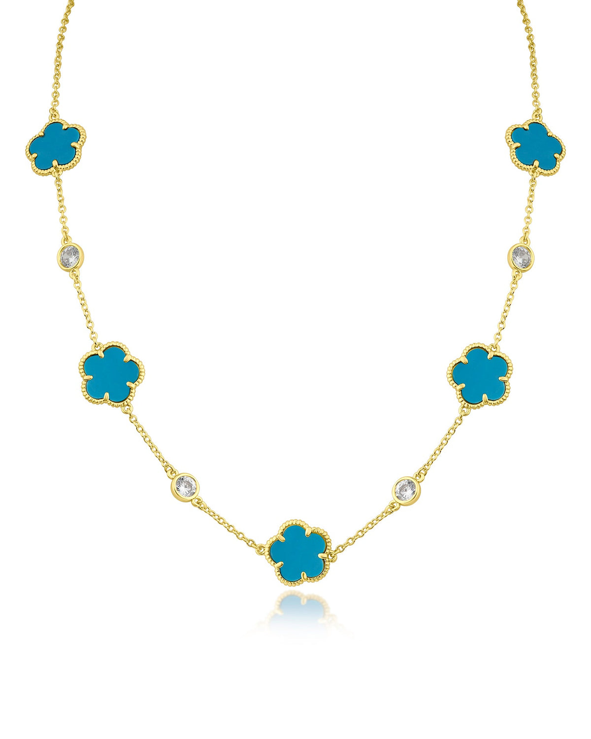 Clover & Round CZ Station Necklace Kenneth J Lane