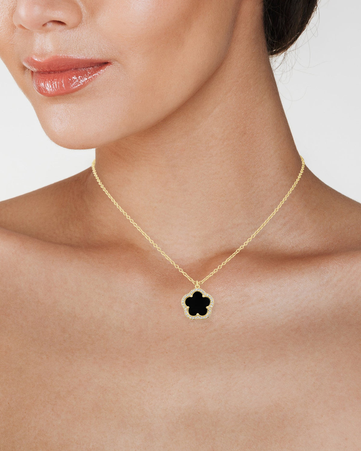 Pavé Clover Pendant Necklace Kenneth J Lane