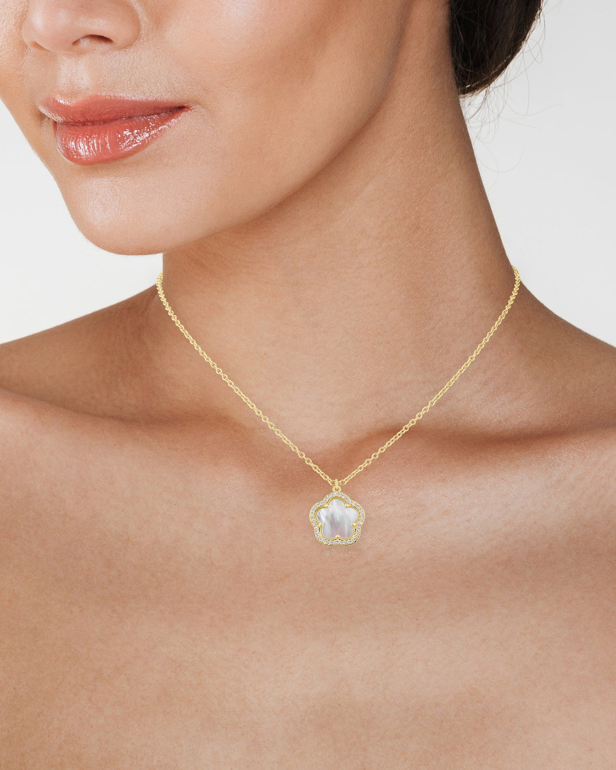 Pavé Clover Pendant Necklace Kenneth J Lane