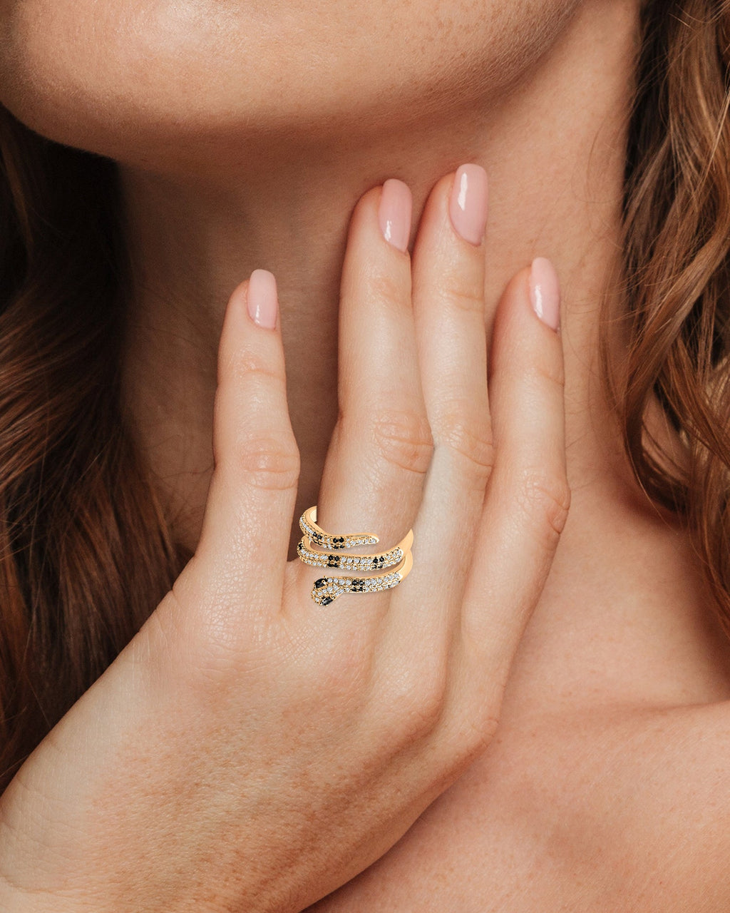Pavé CZ Snake Wrap Ring
