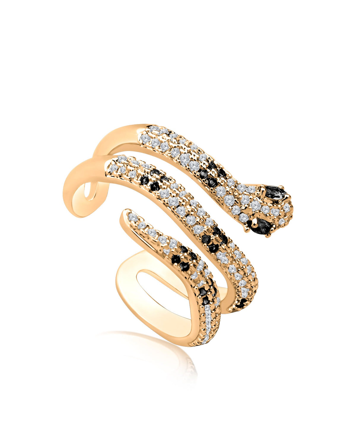 Pavé CZ Snake Wrap Ring