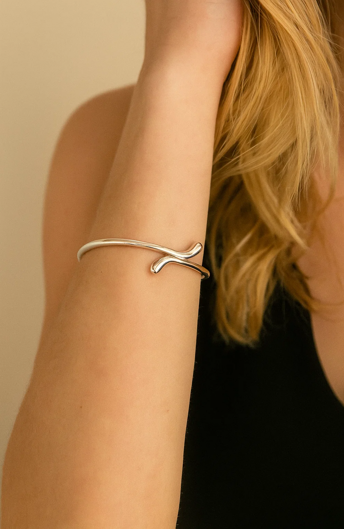 Teardrop Stackable Bracelet Silver tone