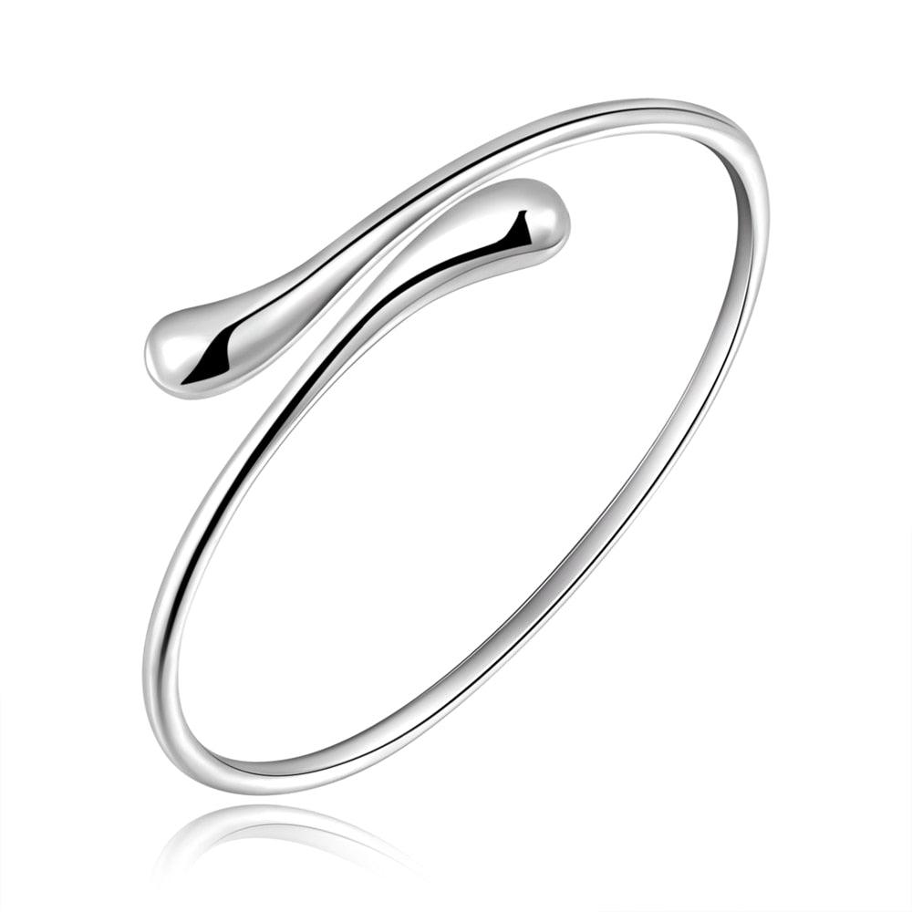 Teardrop Stackable Bracelet Silver tone