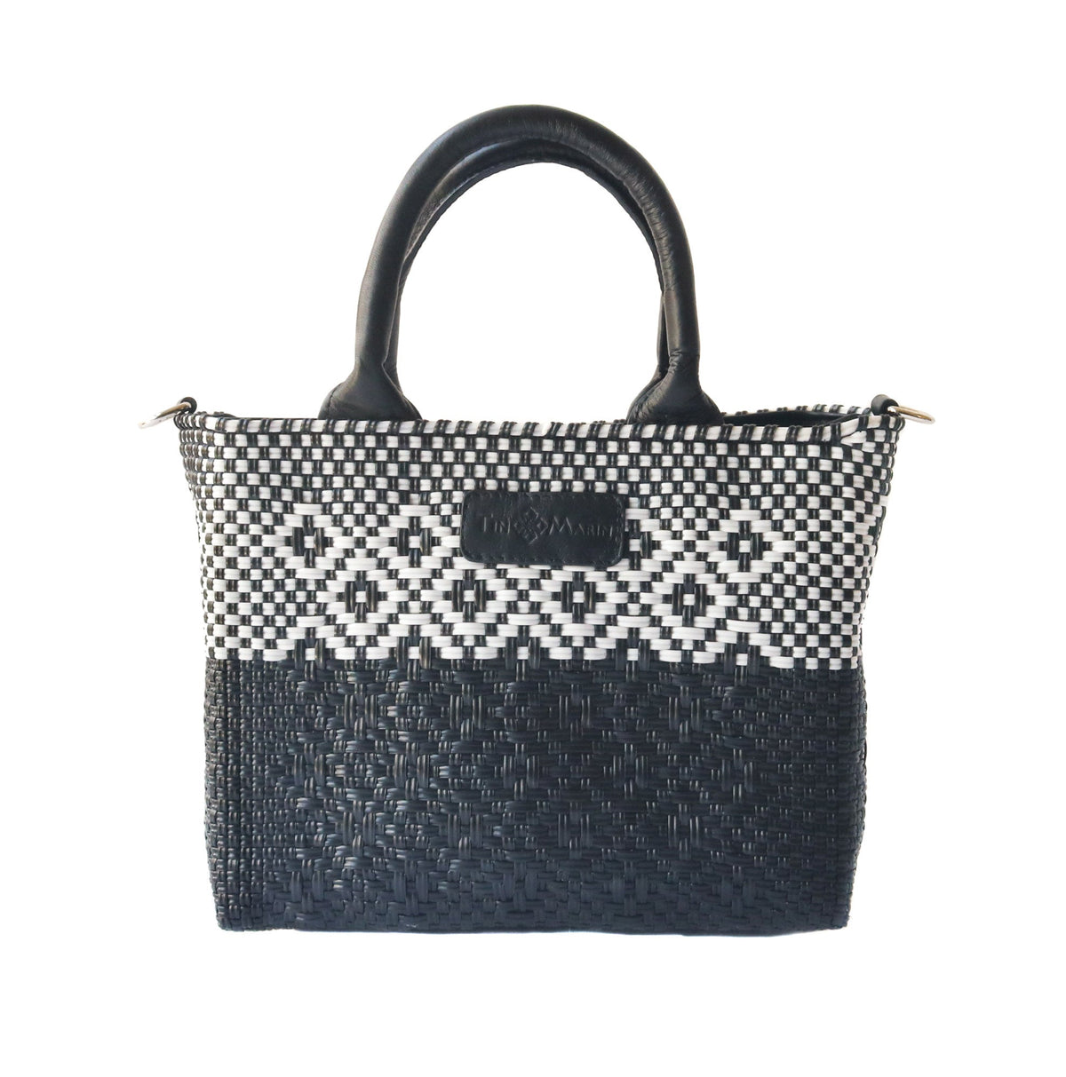 Tin Marin Black Small Woven Crossbody Bag