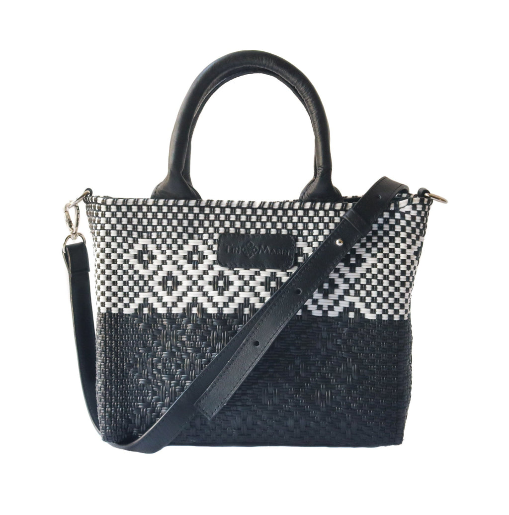 Tin Marin Black Small Woven Crossbody Bag