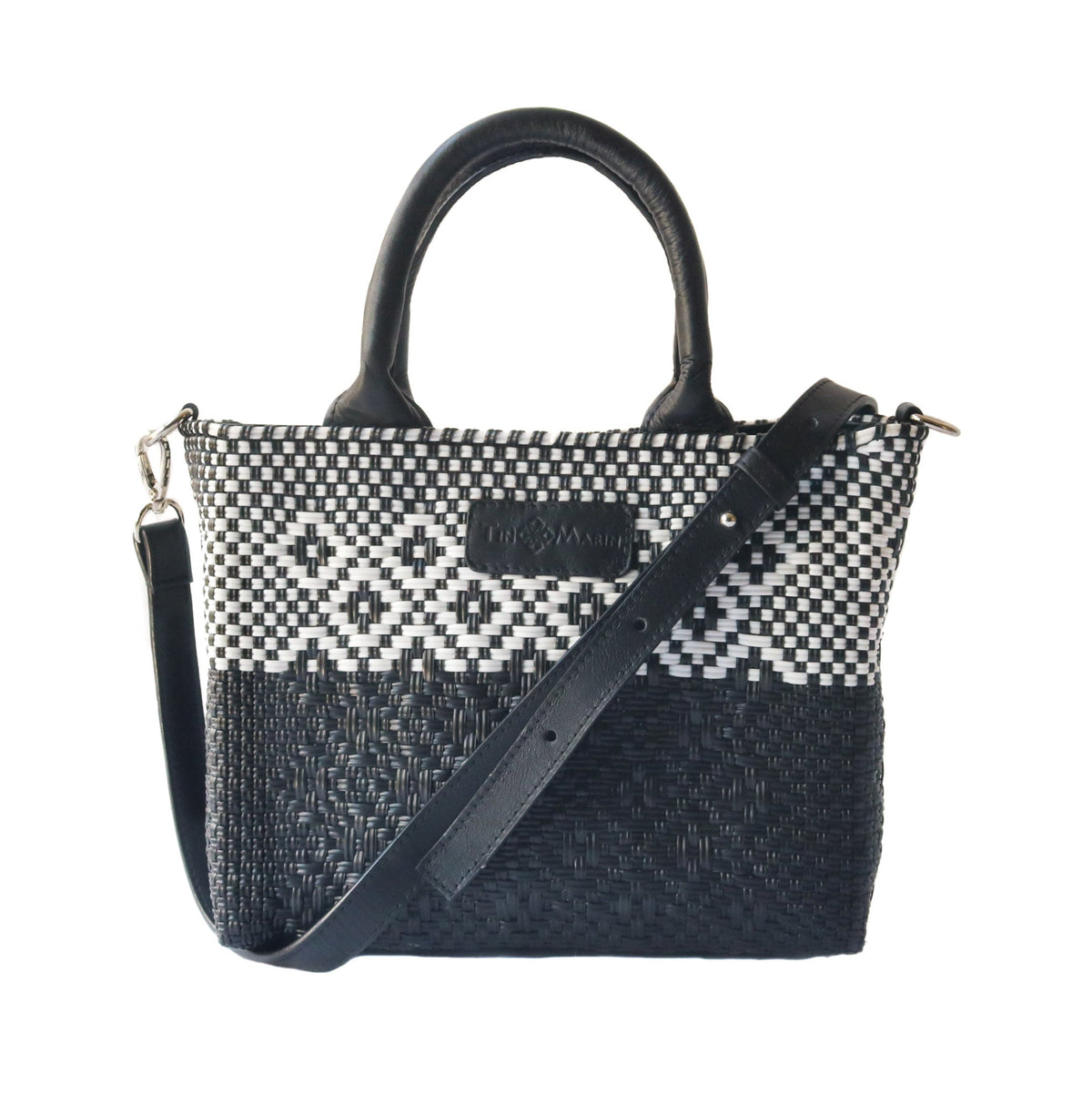Tin Marin Black Small Woven Crossbody Bag