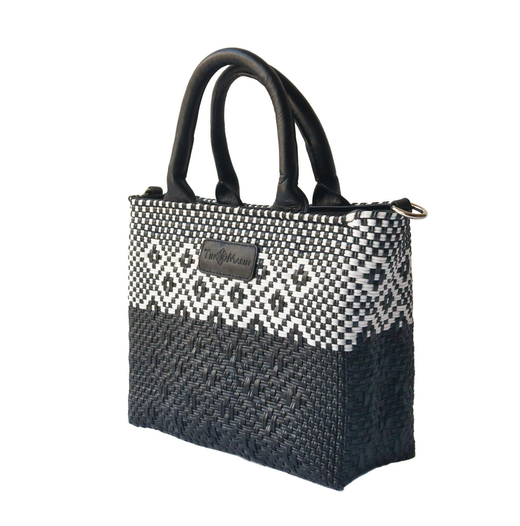Tin Marin Black Small Woven Crossbody Bag