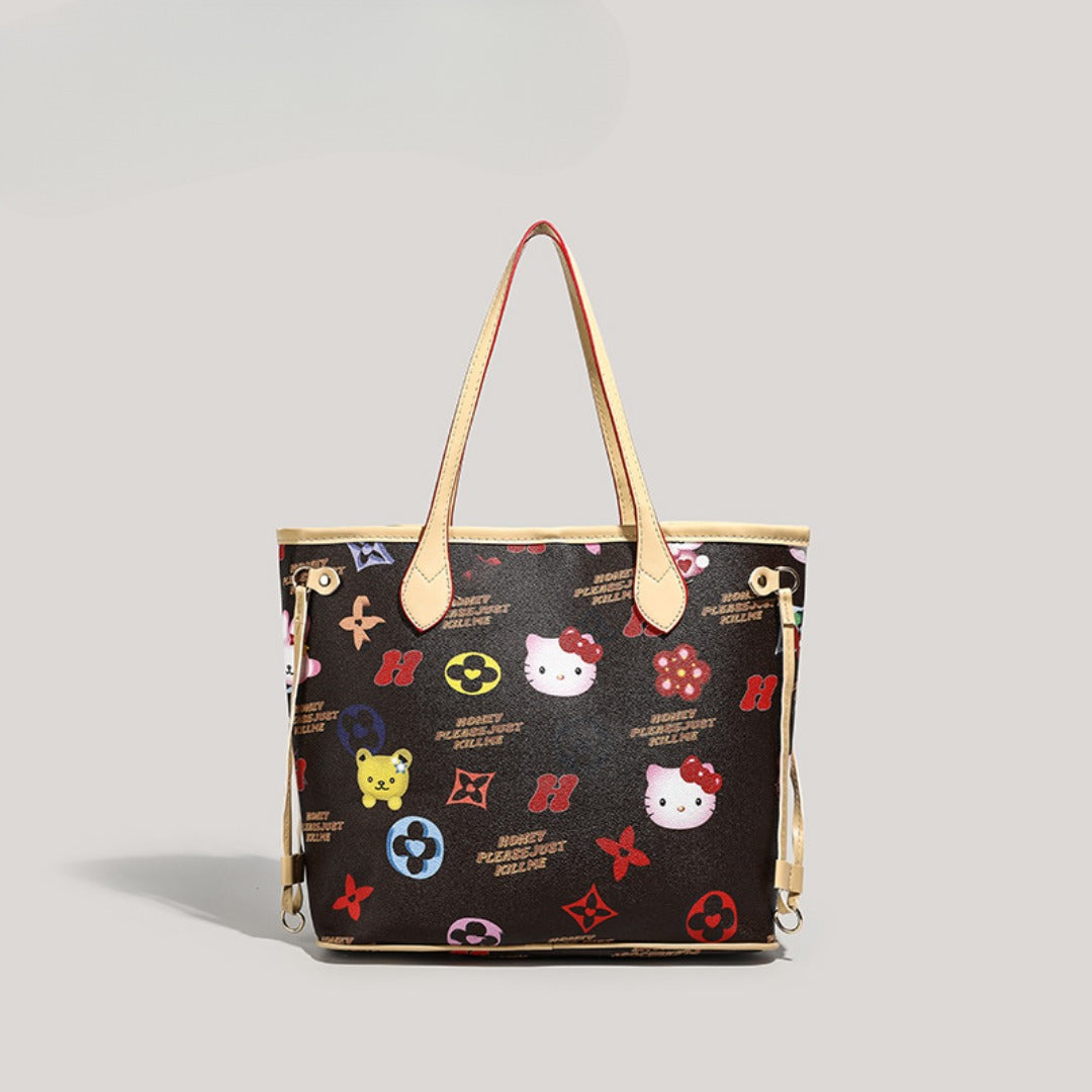 Cartoon Print Large-Capacity Tote Bag
