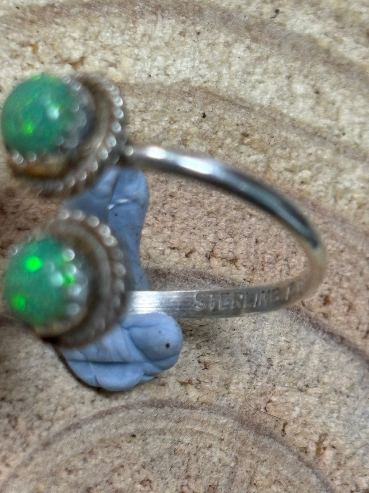 Navajo Sterling Silver Green Opalite Ring