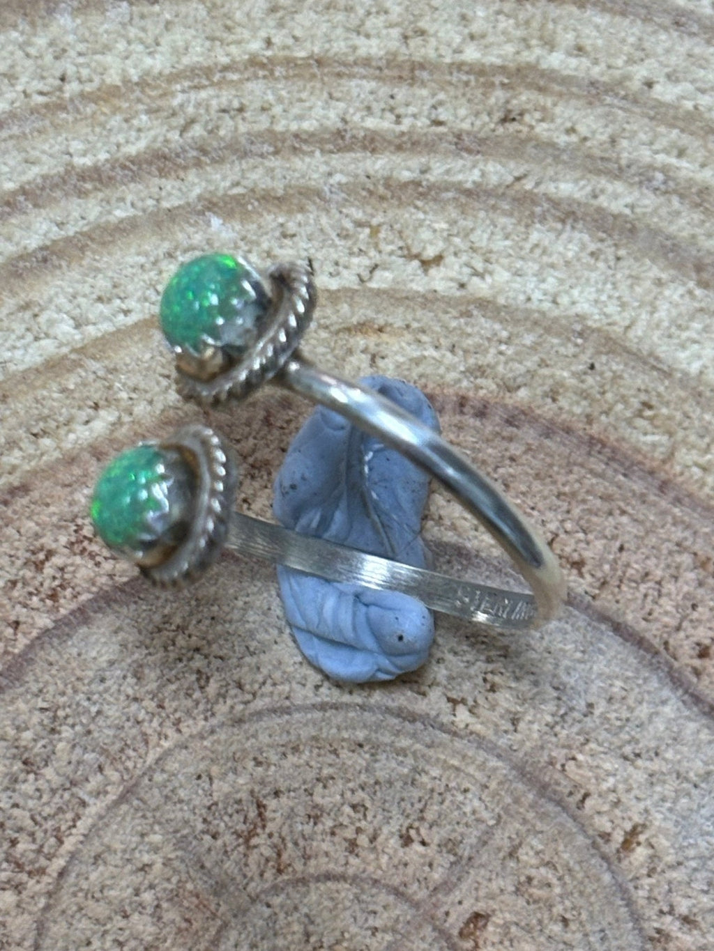 Navajo Sterling Silver Green Opalite Ring